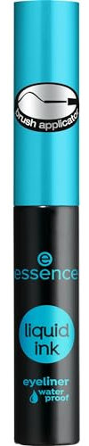 Essence cosmetics liquid ink eyeliner waterproof, Eye Liner, Nr. 01, schwarz, definierend, langanhaltend, wasserfest, vegan, ohne Parfüm (3ml)