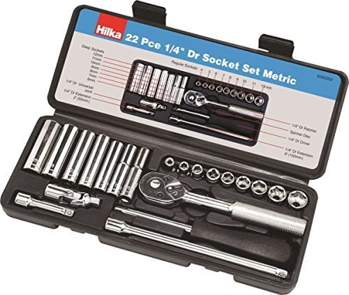 22PC 1/4 Socket Set Metric