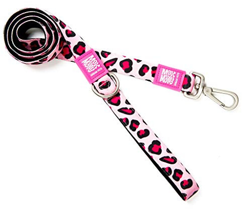 Max & Molly Leopardenmuster, einzigartiges Design, bequem, sicher, gepolstertes Neopren, sportlich und elegant, Kurze Leinen, XS