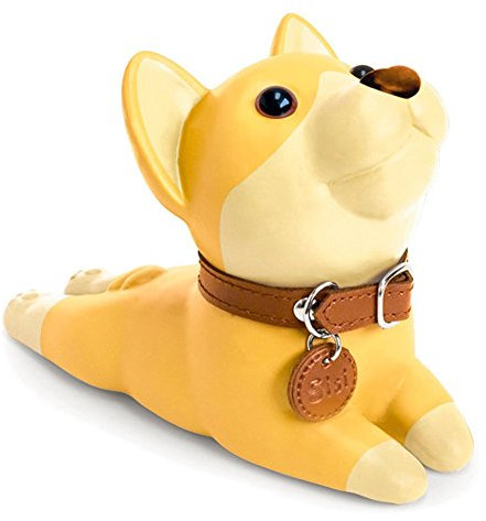 DomeStar Türstopper mit niedlichem Hund, Shiba Inu, dekorativer Tier-Türstopper, Keil, Gelb