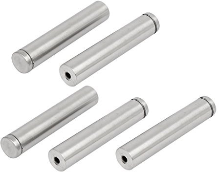 sourcing map 5Stücke 19mm x 100mm Metall Werbung Glas Abstandsbolzen Befestigungsschraube