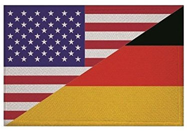 U24 Aufnäher USA-Deutschland Fahne Flagge Aufbügler Patch 9 x 6 cm