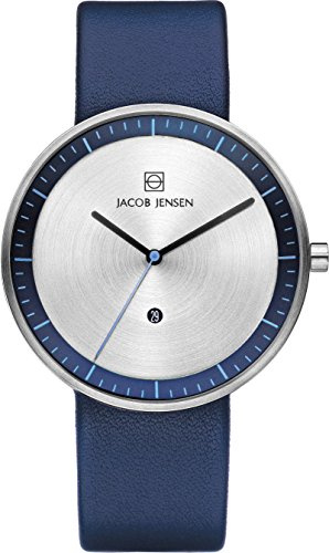 Jacob Jensen Herren-Armbanduhr Analog Quarz Leder 32272