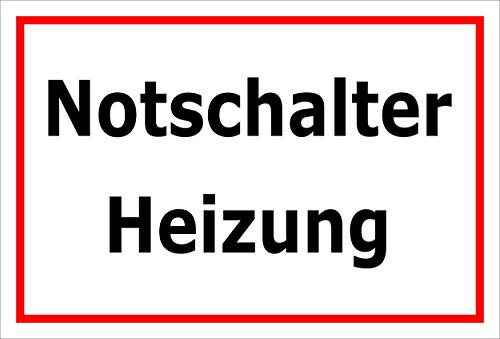 Melis-Folienwerkstatt Aufkleber – Notschalter Heizung - 15x10cm – S00070-078-B -20 VAR
