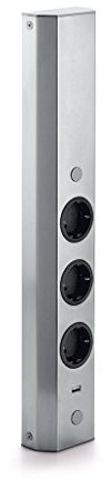 THEBO ST 3061/3 USB Energiesäule 3-fach aus Edelstahl mit USB-Charger
