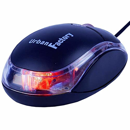 Urban Factory BDM02UF Cristal Mouse Optical USB 2.0, 800dpi, Internal Light - Black