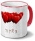 printplanet Tasse mit Namen Mika - Motiv Herzballons - Namenstasse, Kaffeebecher, Mug, Becher, Kaffeetasse - Farbe Rot