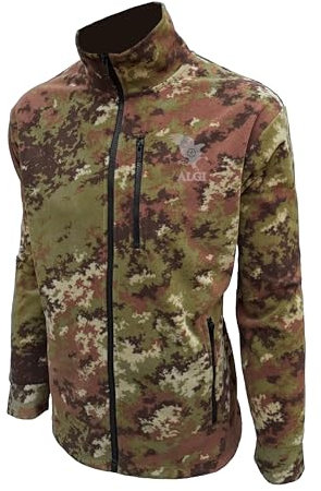 ALGI Maglia in Pile Antivento Mezza Zip Vegetato Militare (M)
