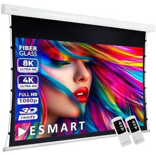 ESMART Expert XTS Tension-Leinwand 370 cm Bild 332 x 187 cm (150) 16:9 | Fernbedienung | Heimkino elektrische Beamer Projektionsleinwand Motor Tension Leinwand LCD LED