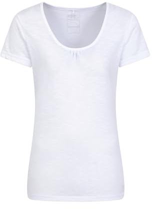 Mountain Warehouse Agra Damen-T-Shirt - Leichtes Damen-Sportshirt, schnell trocknendes, atmungsaktives, schweißableitendes - Wandern, Freizeit, Frühling Sommer Weiss 36