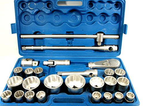Professional Engineering Quality 26Pc 3/4& 1 Drive Chrome Vanadium Socket Set SS301