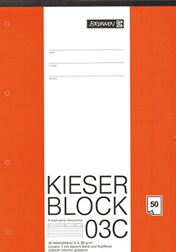 Kieserblock 03C BRUNNEN 50 Blatt / Lineatur 3 - DinA4 / 80 g