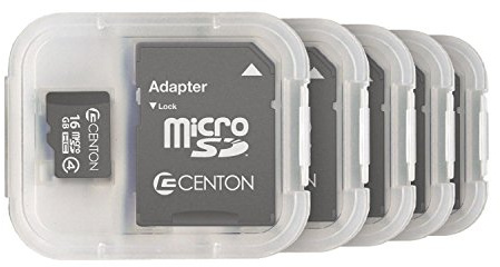 Centon Micro SDHC 16GB 5 Pack 16GB MicroSDHC Class 4 memory card - memory cards (MicroSDHC, Black, Class 4)