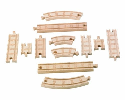 Thomas und seine Freunde Mattel Y4089 - Fisher-Price - Holz Schienen- und Kurvenset, aus 12 Schienenteilen