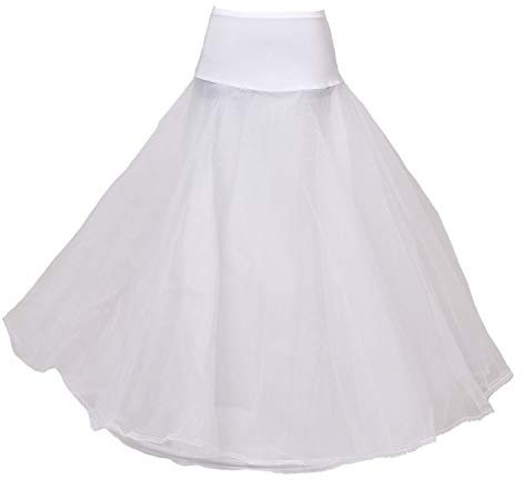 HIMRY Reifrock Petticoat Elastisch 1 Ring mit Spitze, One-Size für Gr. 32 bis Gr. 42, Unterrock Crinoline Vintage Retro für Wedding Kleid Ballkleid Housekleid Abendkleid Brautkleid, Weiß, KXB0019
