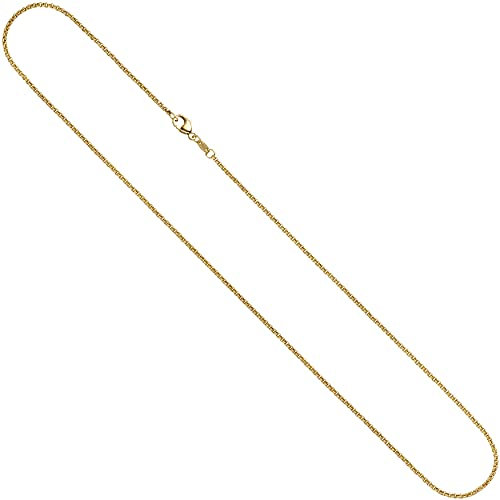 Jobo Damen Erbskette 585 Gelbgold 1,5 mm 42 cm Gold Kette Halskette Goldkette Karabiner