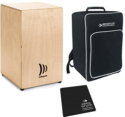 Schlagwerk CBA20S Cajon Bausatz Large + keepdrum Rucksack + Pad Sitzauflage