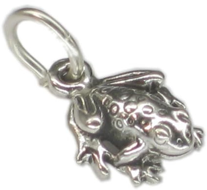 Frog - Toad Tiny Sterling Silber Charm .925 x 1 Frogs and Toads Charms