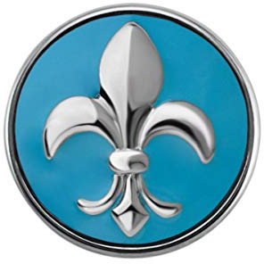 Quiges Damen Click Button 18mm Chunk Fleur de LYS Blau für Druckknopf Zubehör