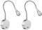 ledscom.de 2 Stück LED Leselampe/Wandleuchte HAN, Schwanenhals, Schalter, chrom glänzend, warmweiß
