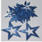 Blue 24 Fabric Glitter 35mm Star Outline Iron-On