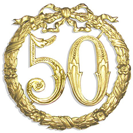 Walter Kunze Jubiläumszahl 50, Ø 24 cm, Gold, Jubiläumskranz