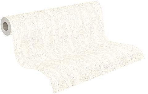 A.S. Création Strukturprofiltapete Struktura Unitapete einfarbig 10,05 m x 0,53 m weiß creme 240927 2409-27