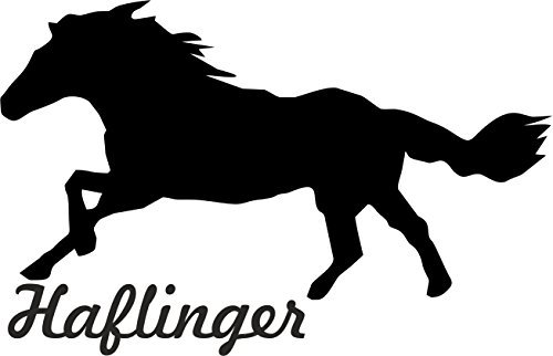 2x Auto Aufkleber HAFLINGER Pferd 2x Car Sticker Konturgeschnitten (ca. 11x7 cm) (Schwarz)