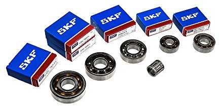 Kugellager SET, 7-teilig, Motor MM125/3, 150/3, SKF-MARKENLAGER - 2x 6204 C4 / 1x 6304 C4 / 1x 6202 C3 / 1x 6004 C3 / 1x 6201 C3 / 1x Nadelkäfig K 15x19x20, TS125, TS150