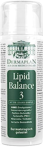 DERMAPLAN Lipid Balance 3, reichhaltige Intensivcreme, 42% Lipide, 150 ml | Nachtcreme für sehr trockene, raue Haut, mit Vitamin E und Betaglucan, Basispflege bei Neurodermitis und Psoriasis, vegan