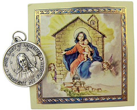 Silber Ton Unsere Lady von Loreto Schützen My Flight Tasche Token, 2,5 cm