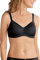 Amoena Damen Lara Satin Pocketed Seamless Wire Free Tshirt Bra BH, schwarz, 90D