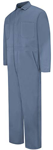 Red Kap Herren-Overall aus Baumwolle mit Druckknopfverschluss, übergroße Passform, langärmelig