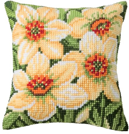 Cross Stitch Cushion: Daffodils