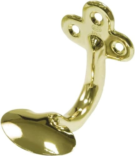 Amig - Colgador para ropa - Percha estampada - Gancho o perchero individual para pared o armario - Material: Acero - Color Dorado - Medidas: 8x5x7,5 cm
