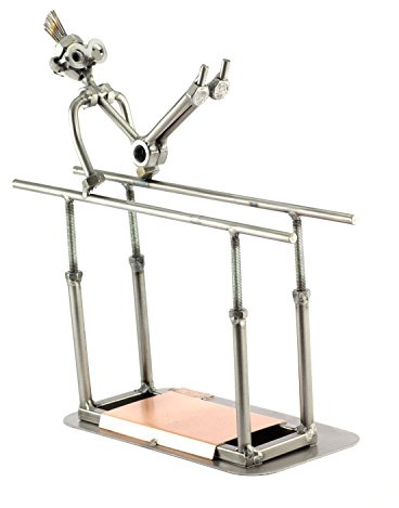 Steelman24 I Schraubenmännchen Turner Am Barren I Made in Germany I Handarbeit I Geschenkidee I Stahlfigur I Metallfigur I Metallmännchen