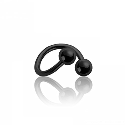 eeddoo Piercing-Spirale Helix Schwarz Edelstahl Stärke: 1,6 mm Durchmesser: 8 mm 5 mm