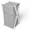 Baby Laundry Basket Nursery Hamper Bag Storage BIN with Removable Linen 70 Litre White Frame (White Stars on Grey Background)