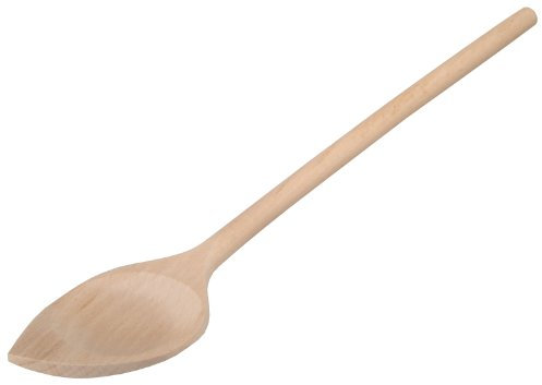 2x Kochlöffel aus Holz, keine Kratzer im Geschirr, kleiner Holzlöffel mit spitzem Kopf, zum Rühren und Abschmecken, Naturprodukt aus Buchenholz, 25 x 4,9 x 0,9 cm