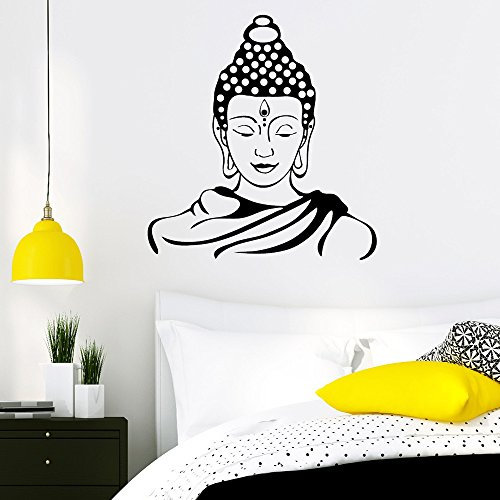 Wandtattoo-Loft Wandaufkleber „Buddha Gesicht“ - Wandtattoo Sticker Aufkleber Wohnraumdekoration / 49 Farben / 4 Größen/Gold / 115 x 122 cm