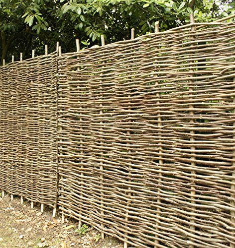 Papillon 5 Pack Premium Hazel Hurdle Garden Fence Panels Wattle Fencing Panel 1.8m x 1.8m (6ft x 6ft)