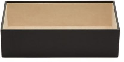 WOLF 4 VAULT Deep Tray, Black - Stackable - Vegan Leather Exterior + Anti-Tarnish LusterLoc Lining - Prevents Jewelry Discoloration + Tarnishing