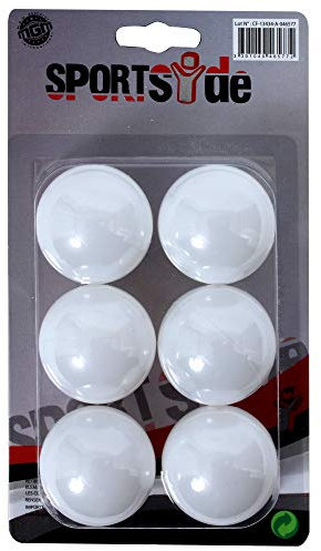 SPORTSIDE - 6 Tischtennisbälle - Schlägerspiel - Tischtennis - Sportzubehör - Outdoor-Spiel - 046577 - Weiß - Kunststoff - 4 cm - Sportartikel