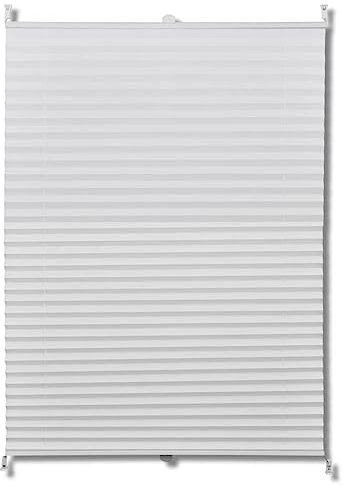 vidaXL Plissee 90x100cm Weiß Klemmfix Faltrollo Jalousie Plisseerollo Rollo