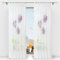 Thinkbay Floral Schlaufen Gardine Stoffdruck 1er-Pack Vorhang H*B 245 * 150cm Violett