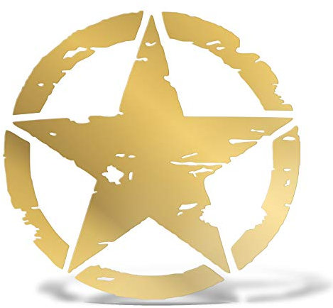 Erreinge Aufkleber US Army Military Star Gold Schriftzug In PVC kompatibel für Auto Moto Camper Jeep Renegade 4X4 Suzuki - Cm 35
