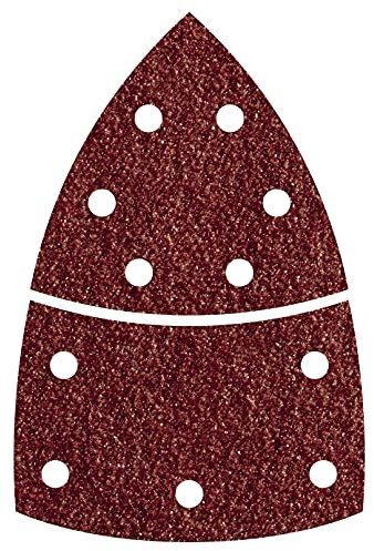 wolfcraft Haft-Schleifblätter, 2-teilig, Dreieck-Schleifblatt 95 mm und Basis-Schleifblatt Korund, 10 Stück, 5619000