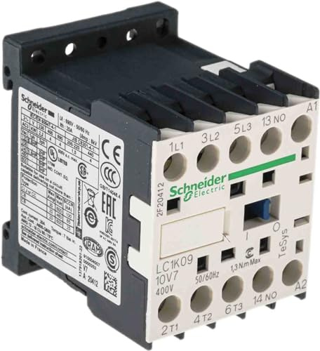 Schneider Electric LC1K0910V7 Contactor 9A 400V, Contactor-3No 9A Ac3 Poles