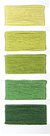 Rayher 53564428 Baumwoll-Garn Stitch & Knot, Grüntöne, 5 Farben je 10 m (50 m), Kreuzstich-Garnset, Stickgarn Set, Knüpfgarn, Garn für Freundschaftsbänder