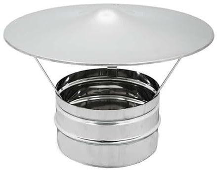UTILFER Testa Camino Acciaio Inox Base Tonda - Canne Fumarie - 150